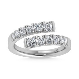 14K White Gold  7/8 Ct.Tw. Cross Over Band