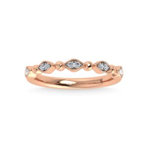 10K Rose Gold Diamond 1/20 Ct.Tw. Stackable Band