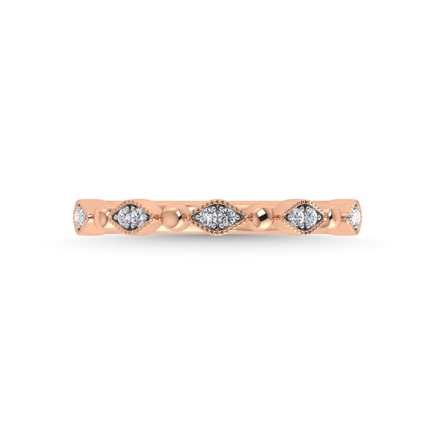 10K Rose Gold Diamond 1/20 Ct.Tw. Stackable Band