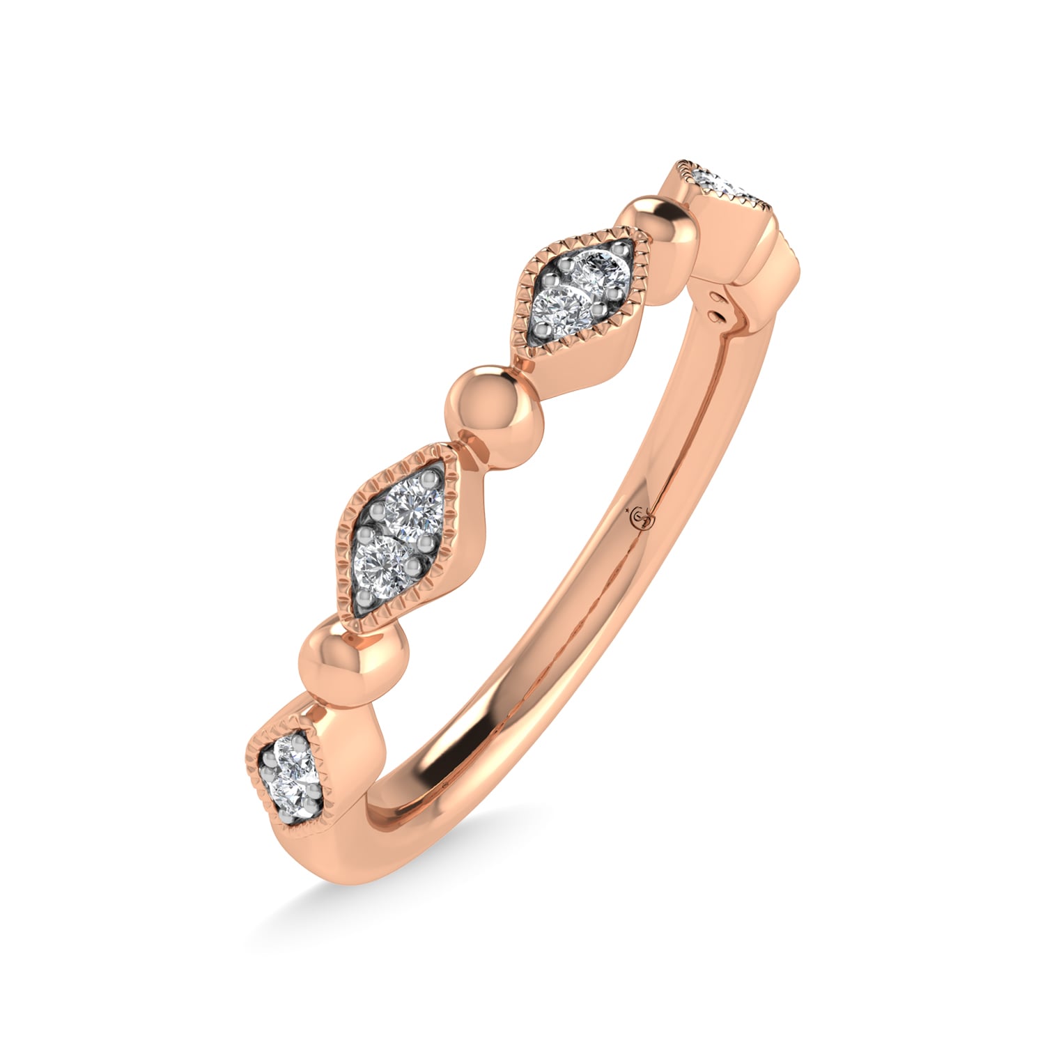 10K Rose Gold Diamond 1/20 Ct.Tw. Stackable Band