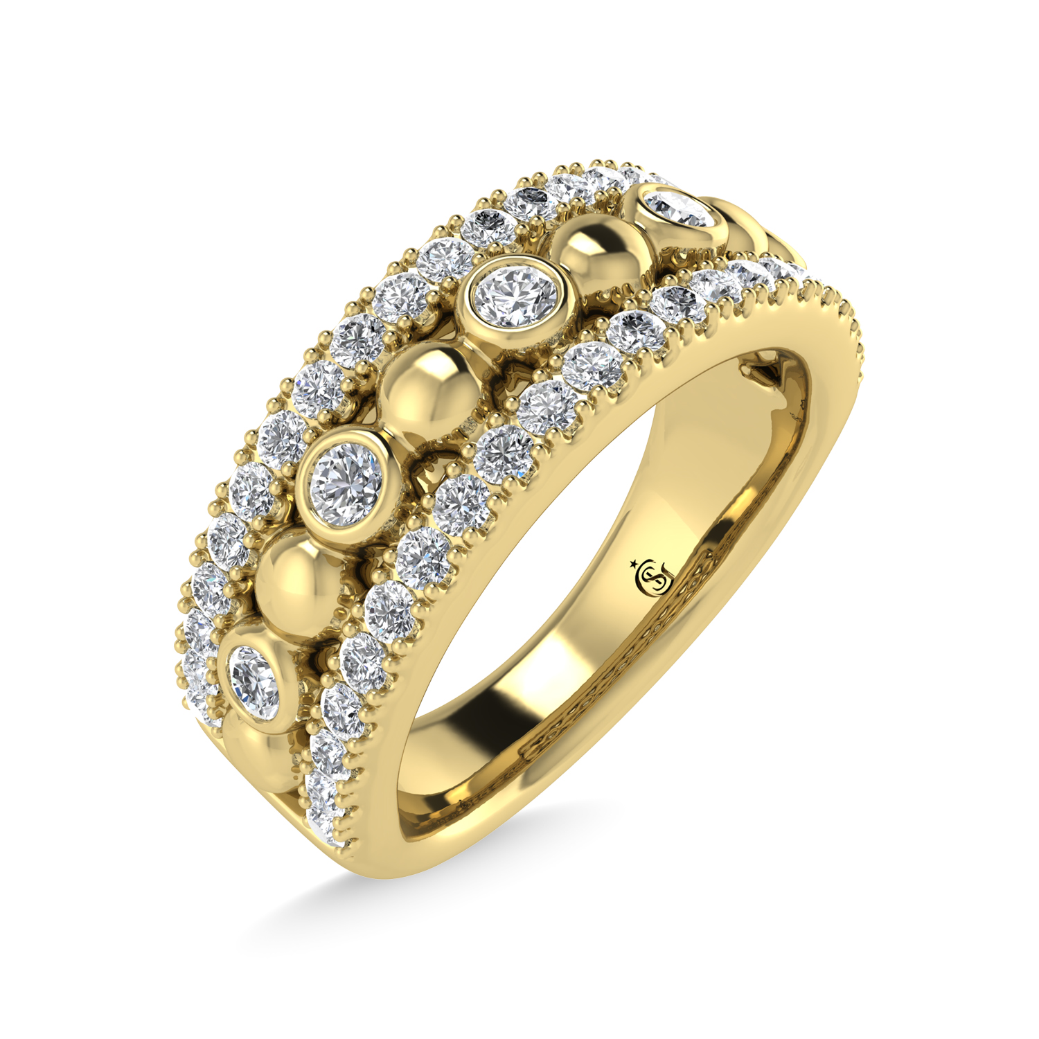 14K Two Tone Diamond 1/2 Ct.Tw. Fashion Ring
