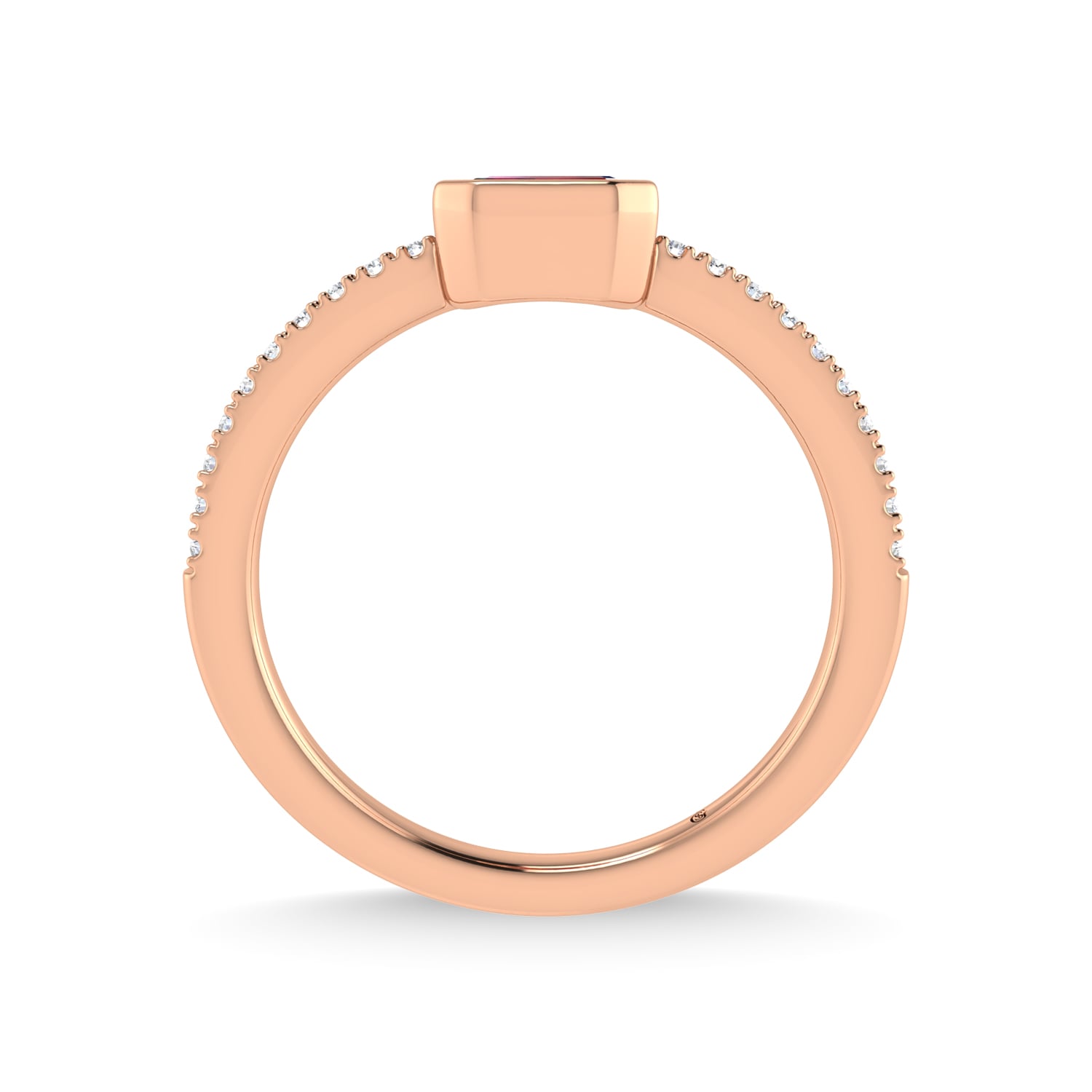 14K Rose Gold Diamond 3/8 Ct.Tw. And Ruby Ring