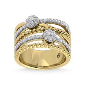 14K Yellow Gold Diamond 1/2 Ct.Tw Stackable Ring