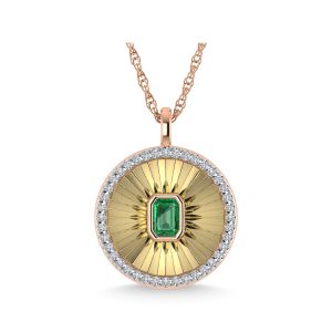 14K Rose Gold Diamond 3/8 Ct.Tw Circle Pendant