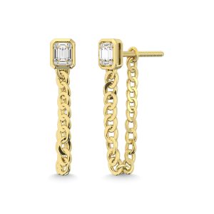 14K Yellow Gold Diamond 1/3 Ct.Tw. Cuban Earrings