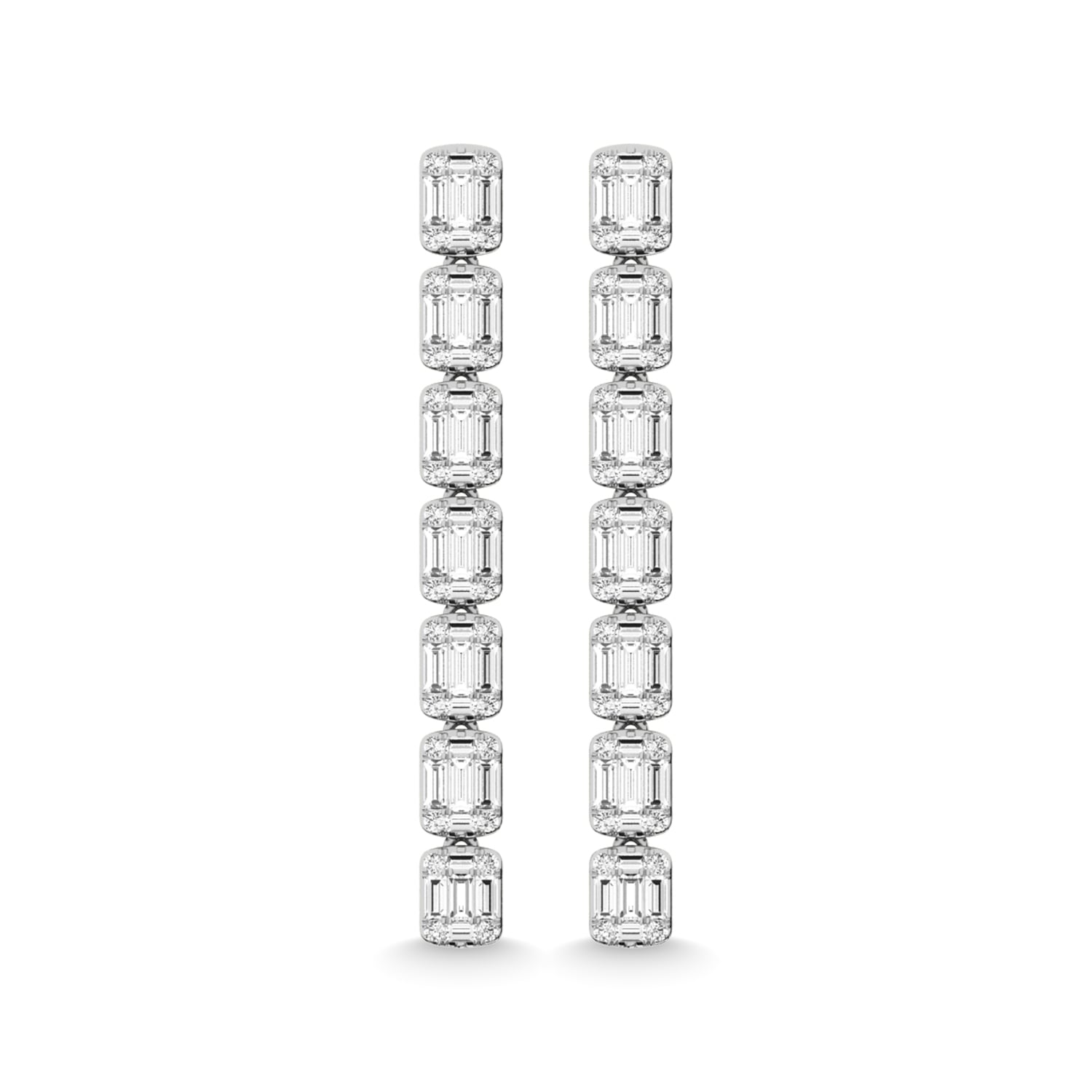 14K White Gold Diamond 1 1/2 Ct.Tw. Fashion Earrings