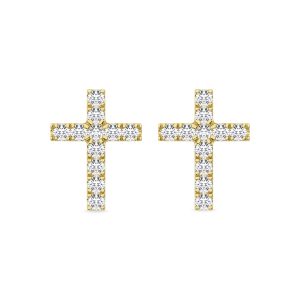 10K Yellow Gold Diamond 1/20 Ct.Tw. Fashion Earrings