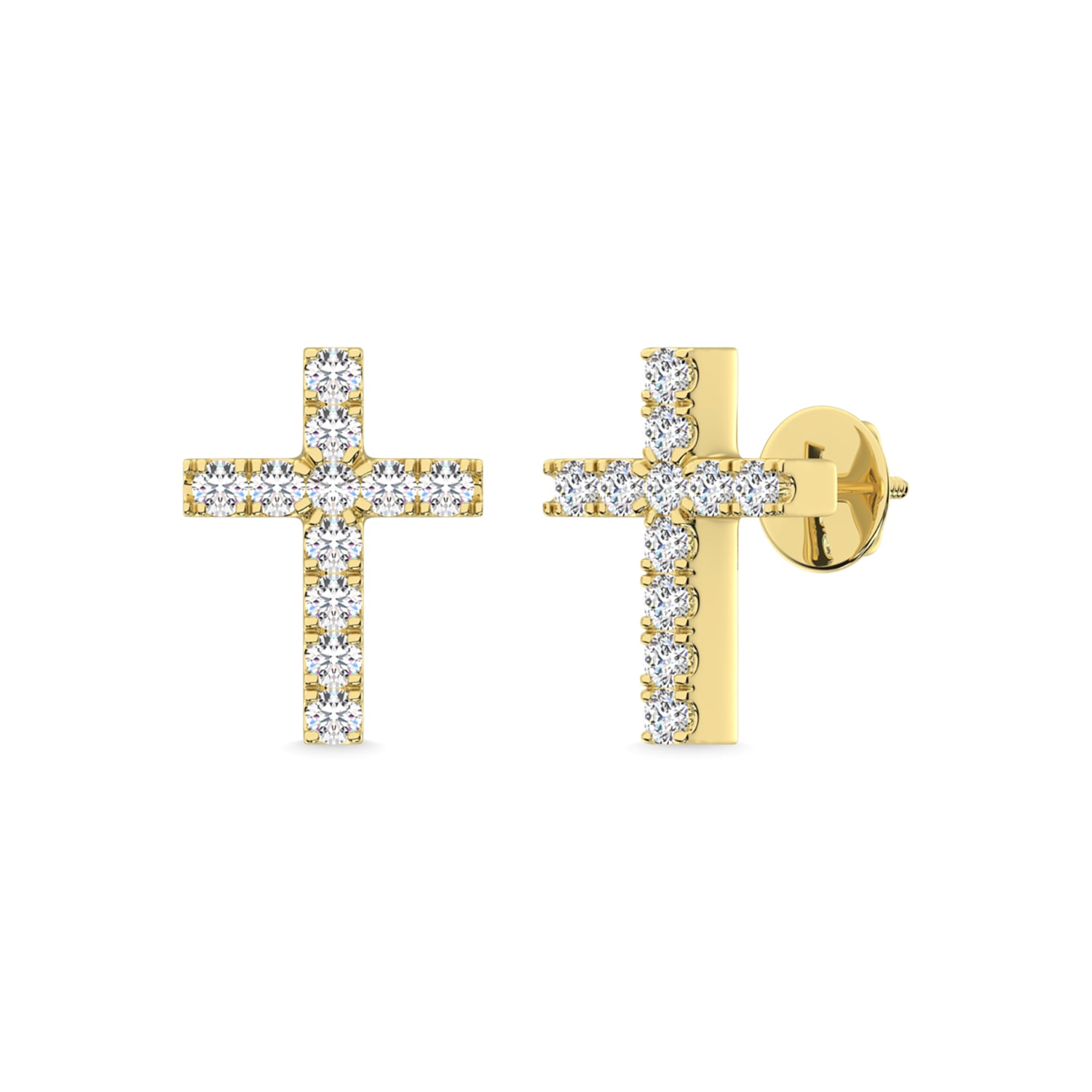 10K Yellow Gold Diamond 1/20 Ct.Tw. Fashion Earrings