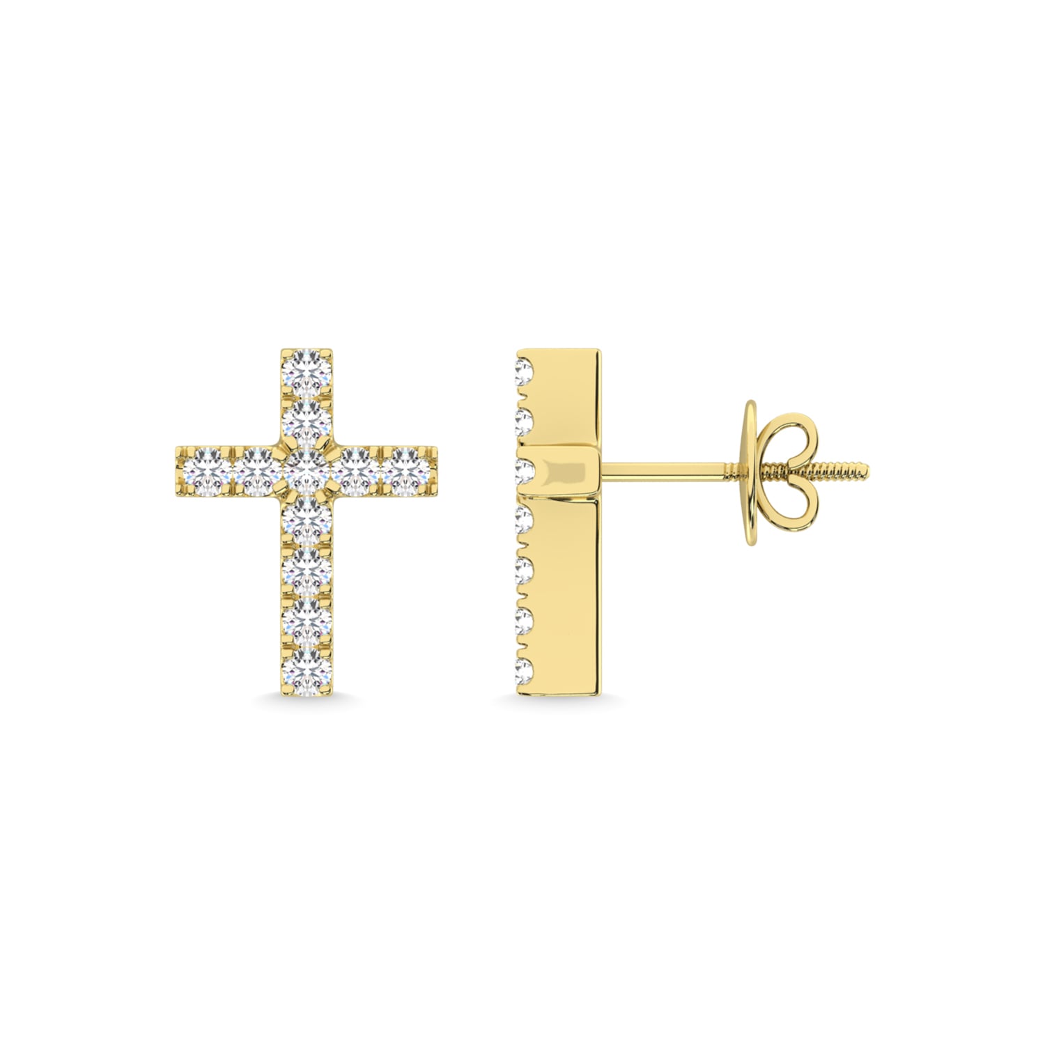 10K Yellow Gold Diamond 1/20 Ct.Tw. Fashion Earrings