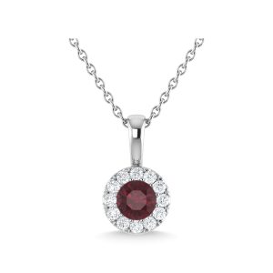 14K White Gold Ruby and Diamond 1/3 Ct.Tw. Fashion Pendant