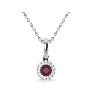 14K White Gold Ruby and Diamond 1/6 Ct.Tw. Fashion Pendant