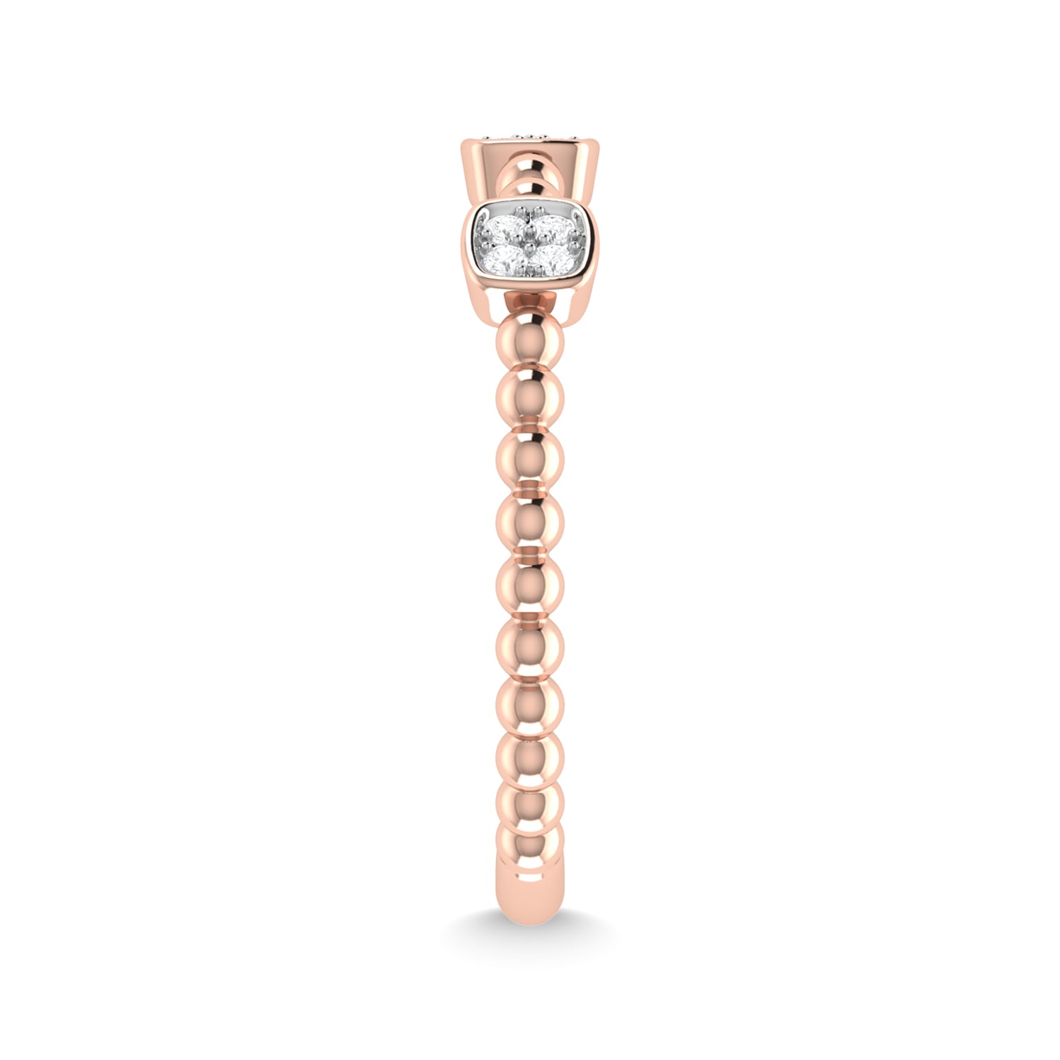 14K Rose Gold Diamond 1/10 Ct.Tw. Stackable Band