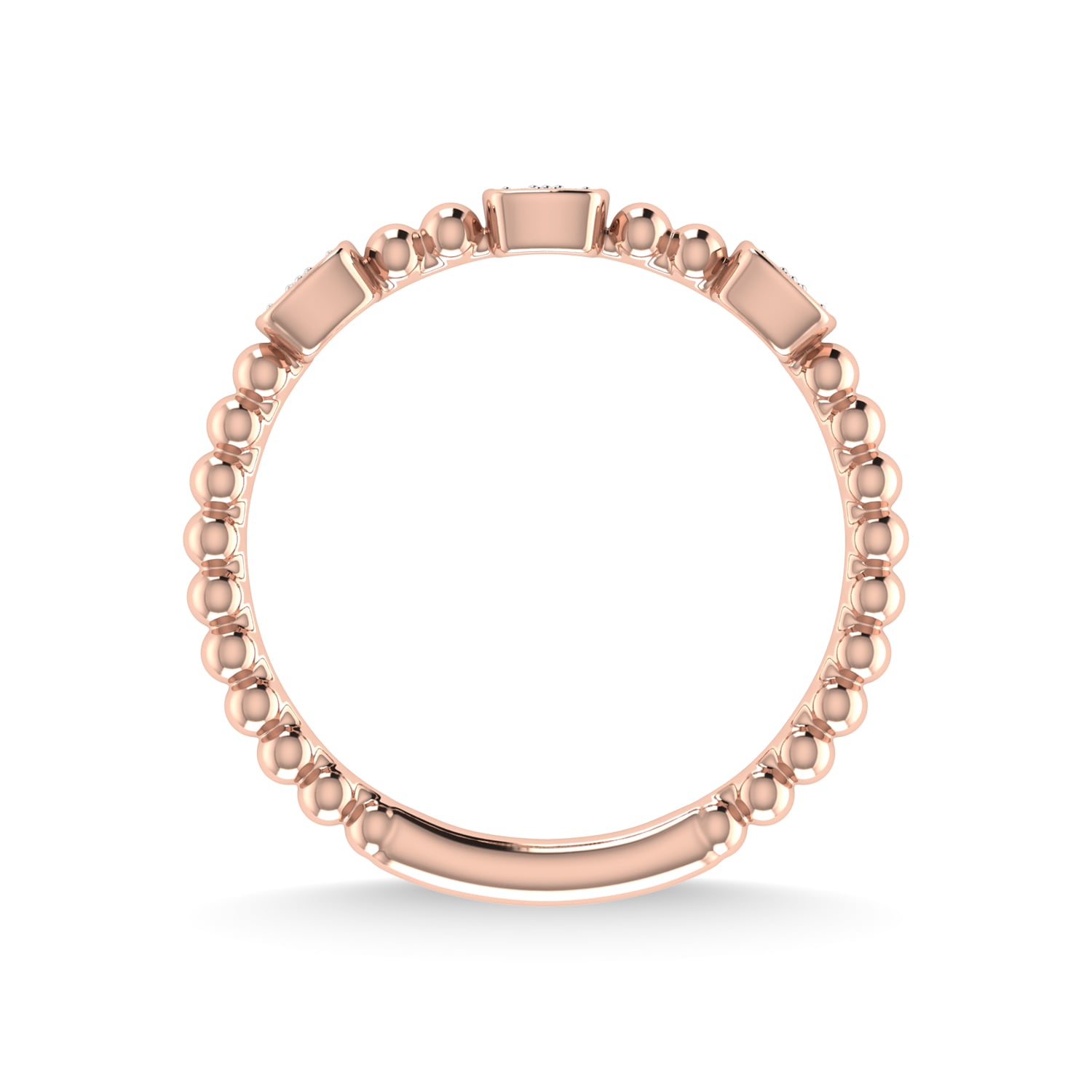 14K Rose Gold Diamond 1/10 Ct.Tw. Stackable Band