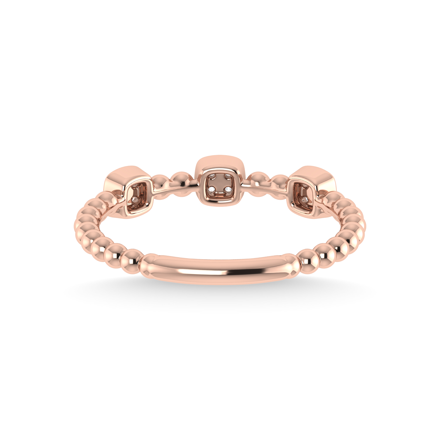 14K Rose Gold Diamond 1/10 Ct.Tw. Stackable Band