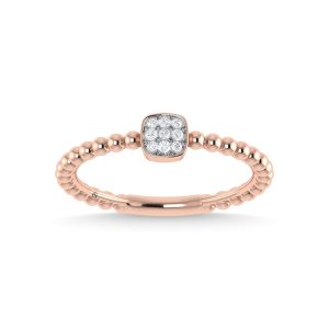 14K Rose Gold Diamond 1/20 Ct.Tw. Stackable Band