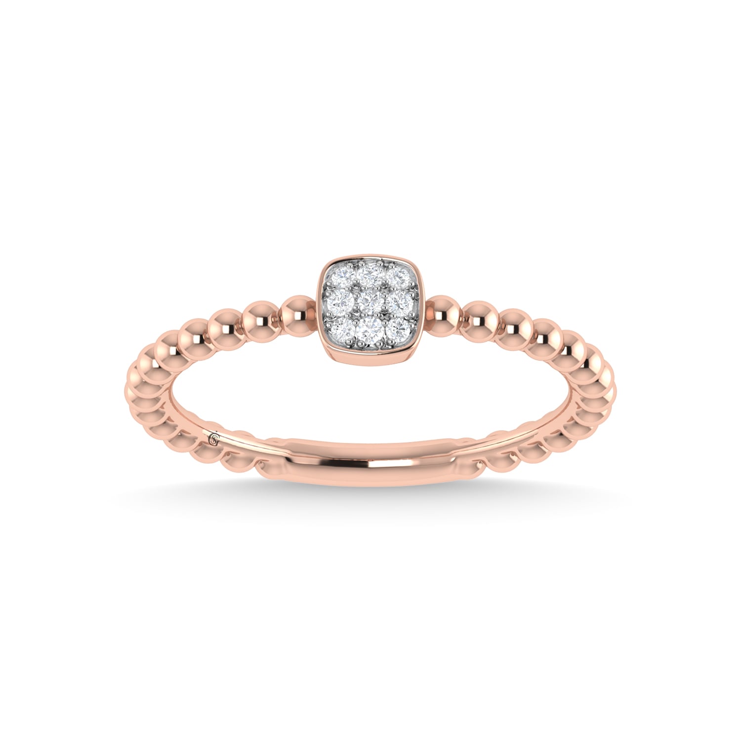 14K Rose Gold Diamond 1/20 Ct.Tw. Stackable Band