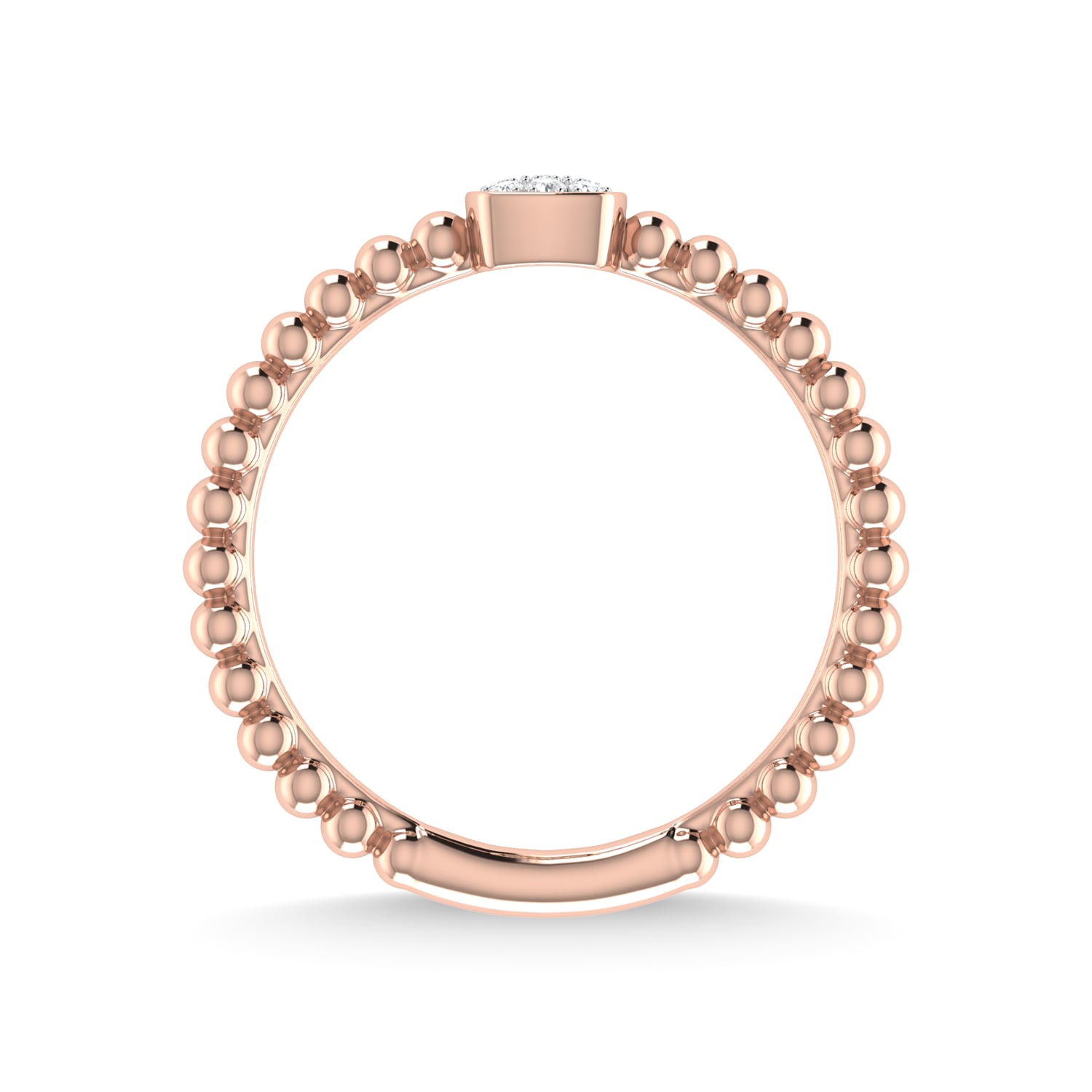 14K Rose Gold Diamond 1/20 Ct.Tw. Stackable Band