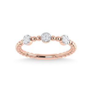 14K Rose Gold Diamond 1/8 Ct.Tw. Stackable Band