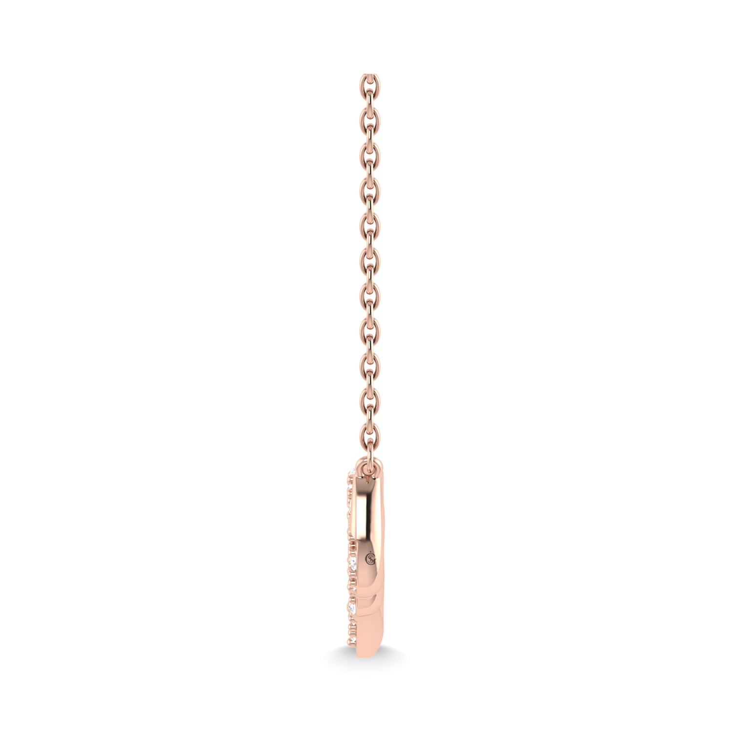 10K Rose Gold Diamond 1/10 Ct.Tw. LOVE Fashion Necklace