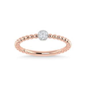 14K Rose Gold Diamond 1/20 Ct.Tw. Stackable Band
