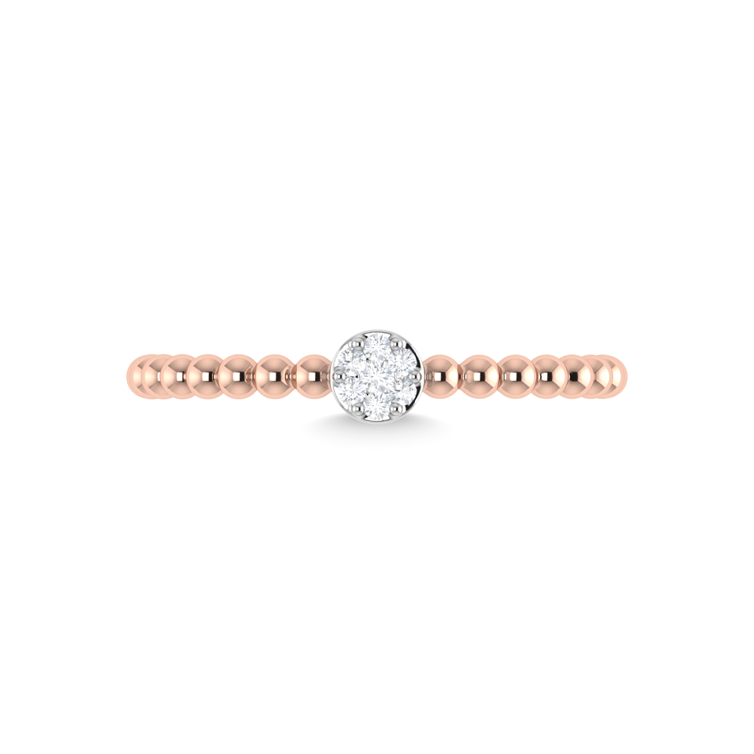 14K Rose Gold Diamond 1/20 Ct.Tw. Stackable Band