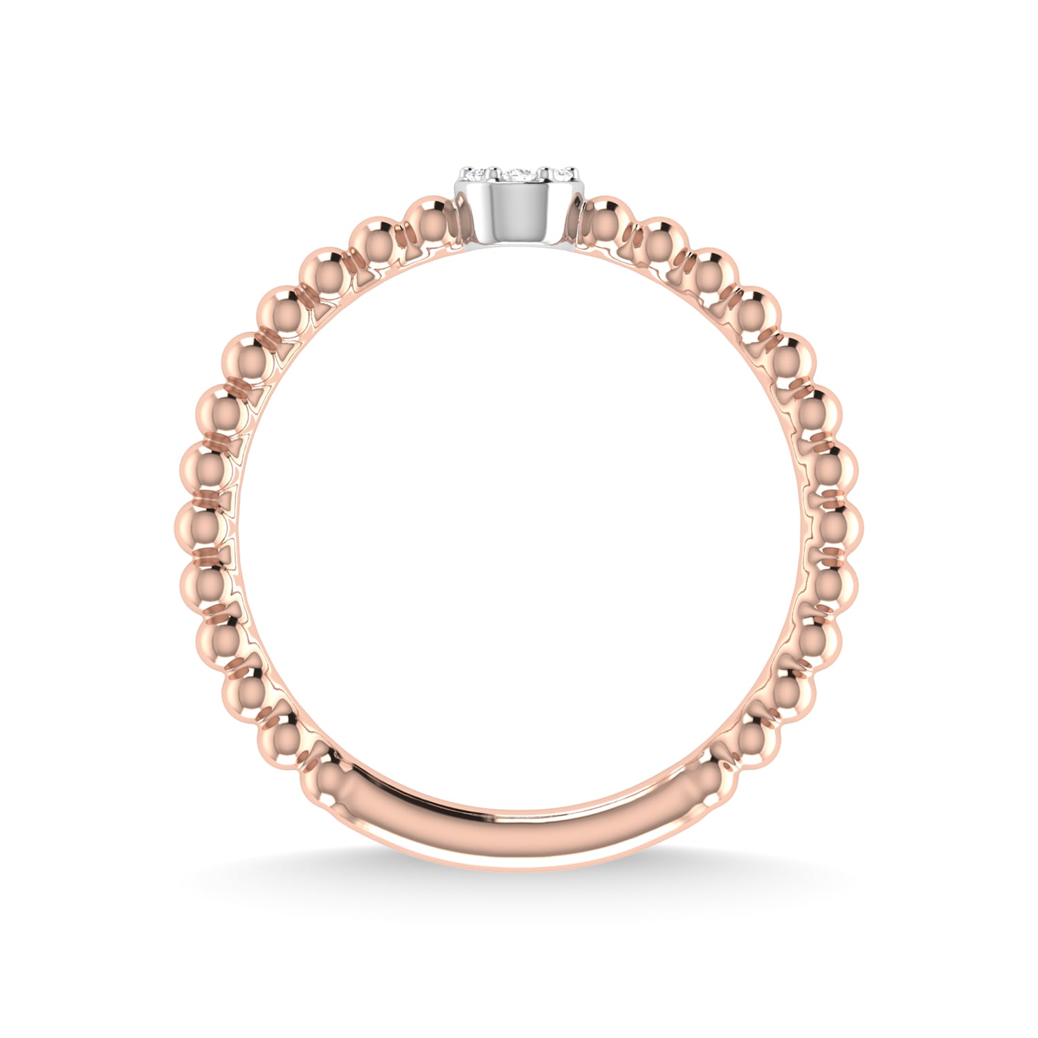 14K Rose Gold Diamond 1/20 Ct.Tw. Stackable Band
