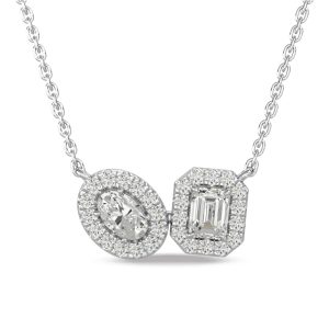 14K White Gold Diamond 5/8 Ct.Tw Fashion Necklace