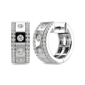 14K White Gold Diamond 3/4 Ct.Tw Fashion Earrings