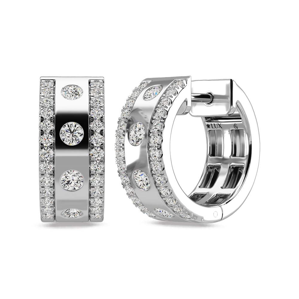 14K White Gold Diamond 3/4 Ct.Tw Fashion Earrings