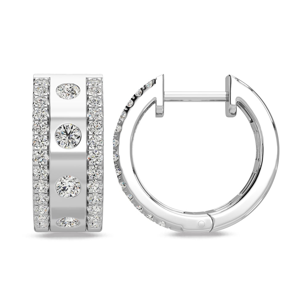 14K White Gold Diamond 3/4 Ct.Tw Fashion Earrings