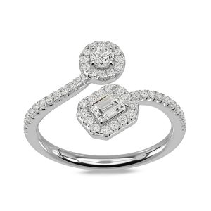 14K White Gold Diamond 5/8 Ct.Tw Fashion Ring