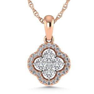 14K Rose Gold  1/2 Ct.Tw. Diamond Fashion Pendant