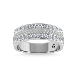14K White Gold Diamond 1 Ct.Tw. With Mens Machine Band