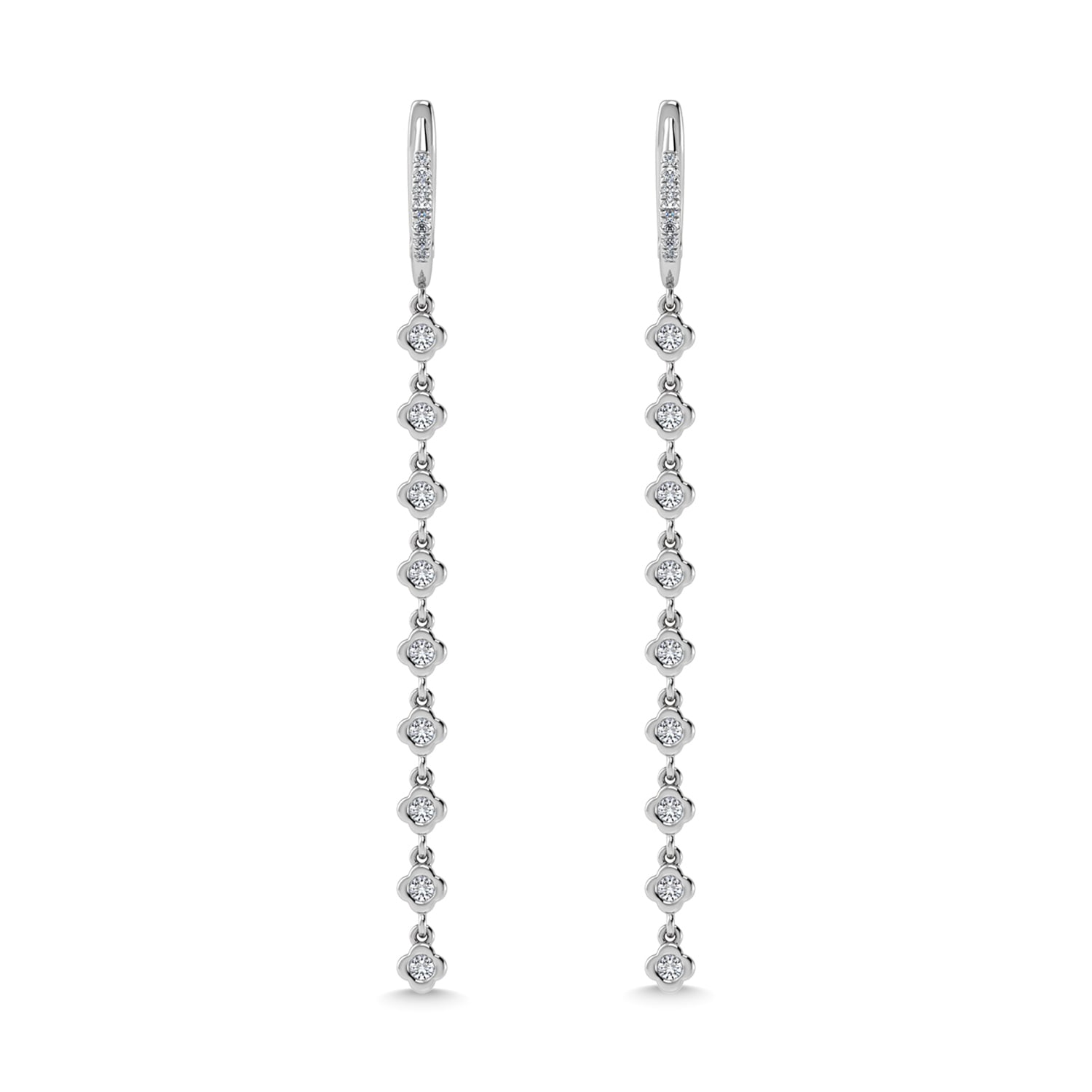 14K White Gold Diamond 5/8 Ct.Tw. Dangle Earrings