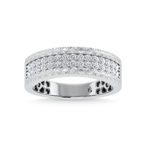 14K White Gold Diamond 1/2 Ct.Tw. Mens Band