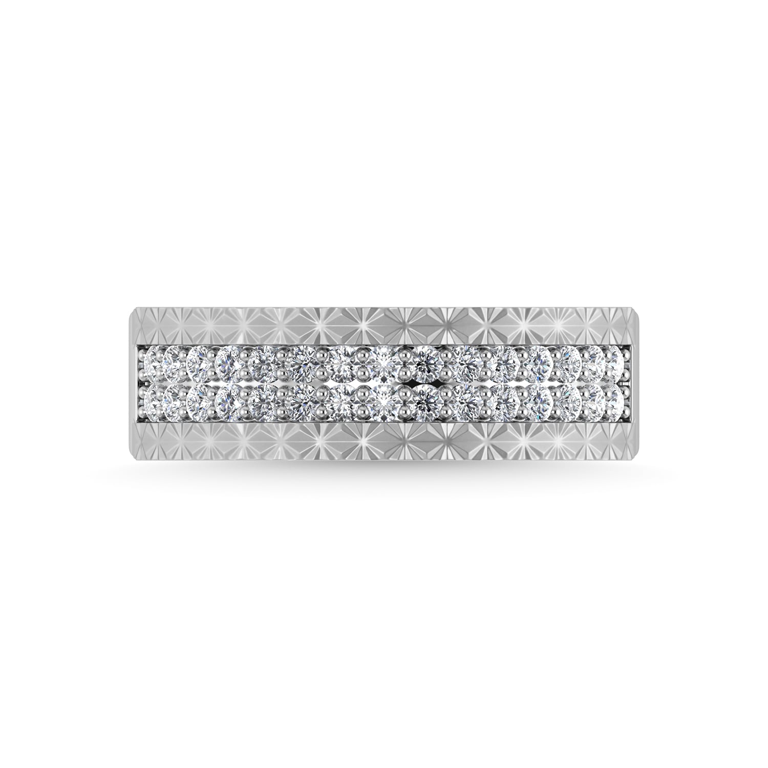 14K White Gold Diamond 1/2 Ct.Tw. Mens Band