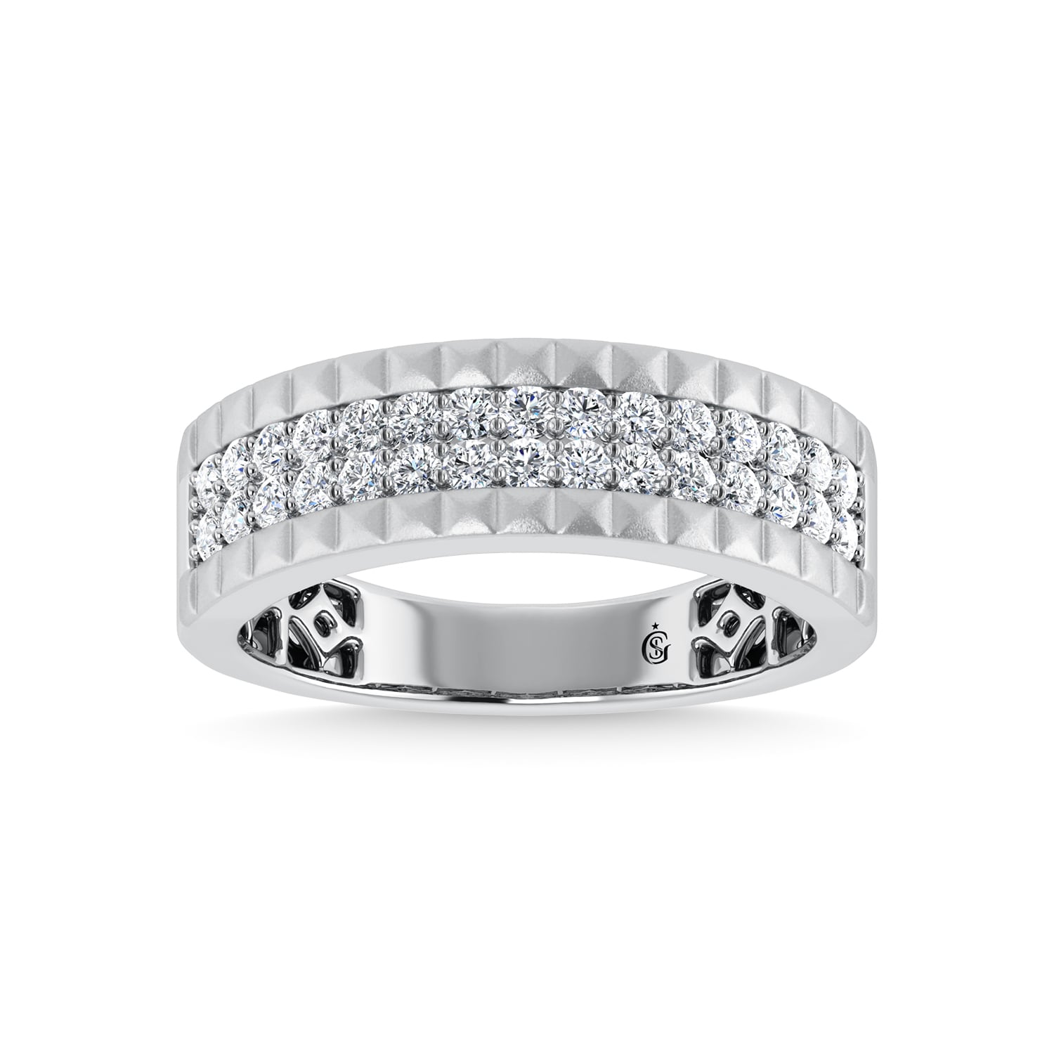 14K White Gold Diamond 1/2 Ct.Tw. Mens Band