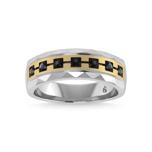 14K White Gold Diamond 1/2 Ct.Tw. Mens Machine Band