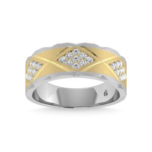 14K Yellow Gold Diamond 1/2 Ct.Tw. Mens Machine Band