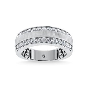 14K White Gold Diamond 1 Ct.Tw. Mens Ring