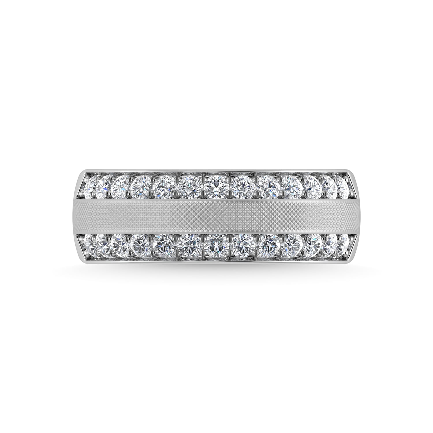 14K White Gold Diamond 1 Ct.Tw. Mens Ring