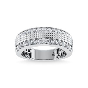14K White Gold Diamond 1 Ct.Tw. Mens Ring
