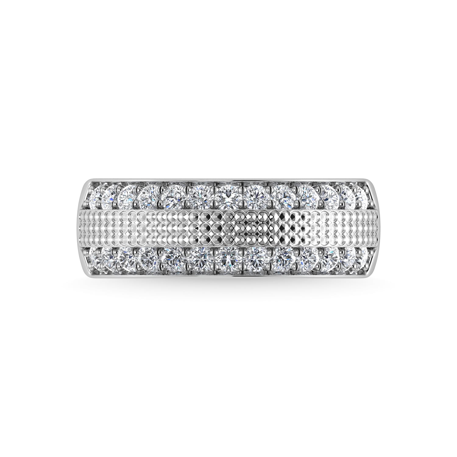 14K White Gold Diamond 1 Ct.Tw. Mens Ring