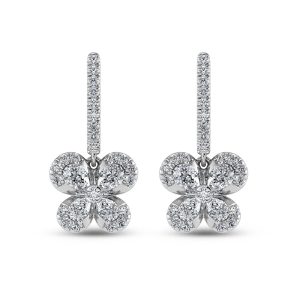 14K White Gold Diamond 1 5/8 Ct.Tw.  Fashion Earrings
