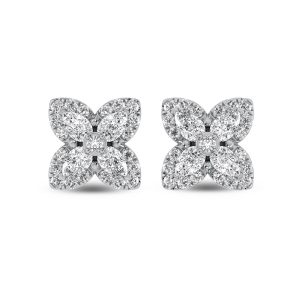 14K White Gold Diamond 1 1/6 Ct.Tw.  Fashion Earrings
