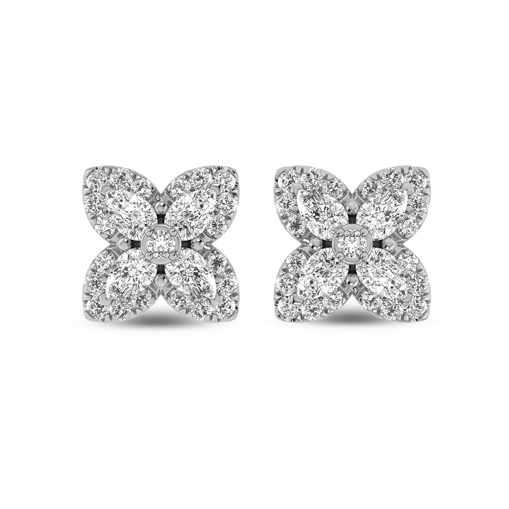 14K White Gold Diamond 1 1/6 Ct.Tw. Fashion Earrings