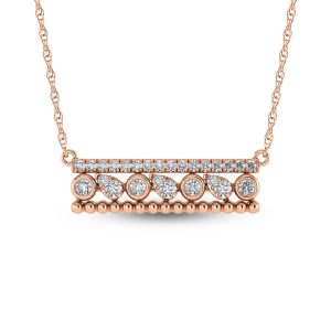 14K Rose Gold Diamond 3/8 Ct.Tw. Fashion Necklace