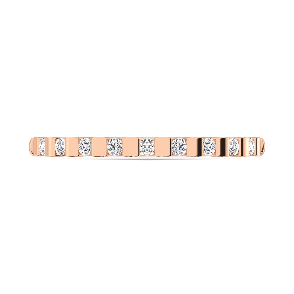 14K Rose Gold 1/8 Ct.Tw. Diamond Stackable Band
