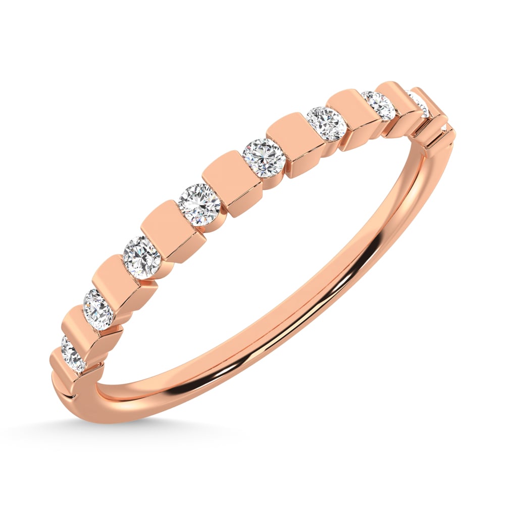 14K Rose Gold 1/8 Ct.Tw. Diamond Stackable Band