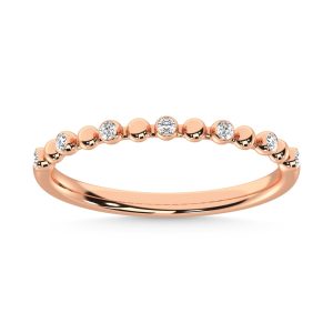 14K Rose Gold 1/10 Ct.Tw. Diamond Stackable Band